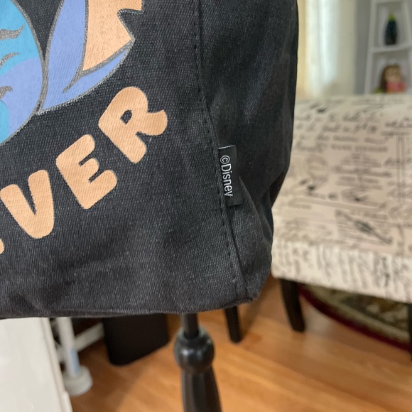 Brand New Size Medium Canvas Tote Bag With Cartoon Character Print In Charcoal - Picture 4 of 11